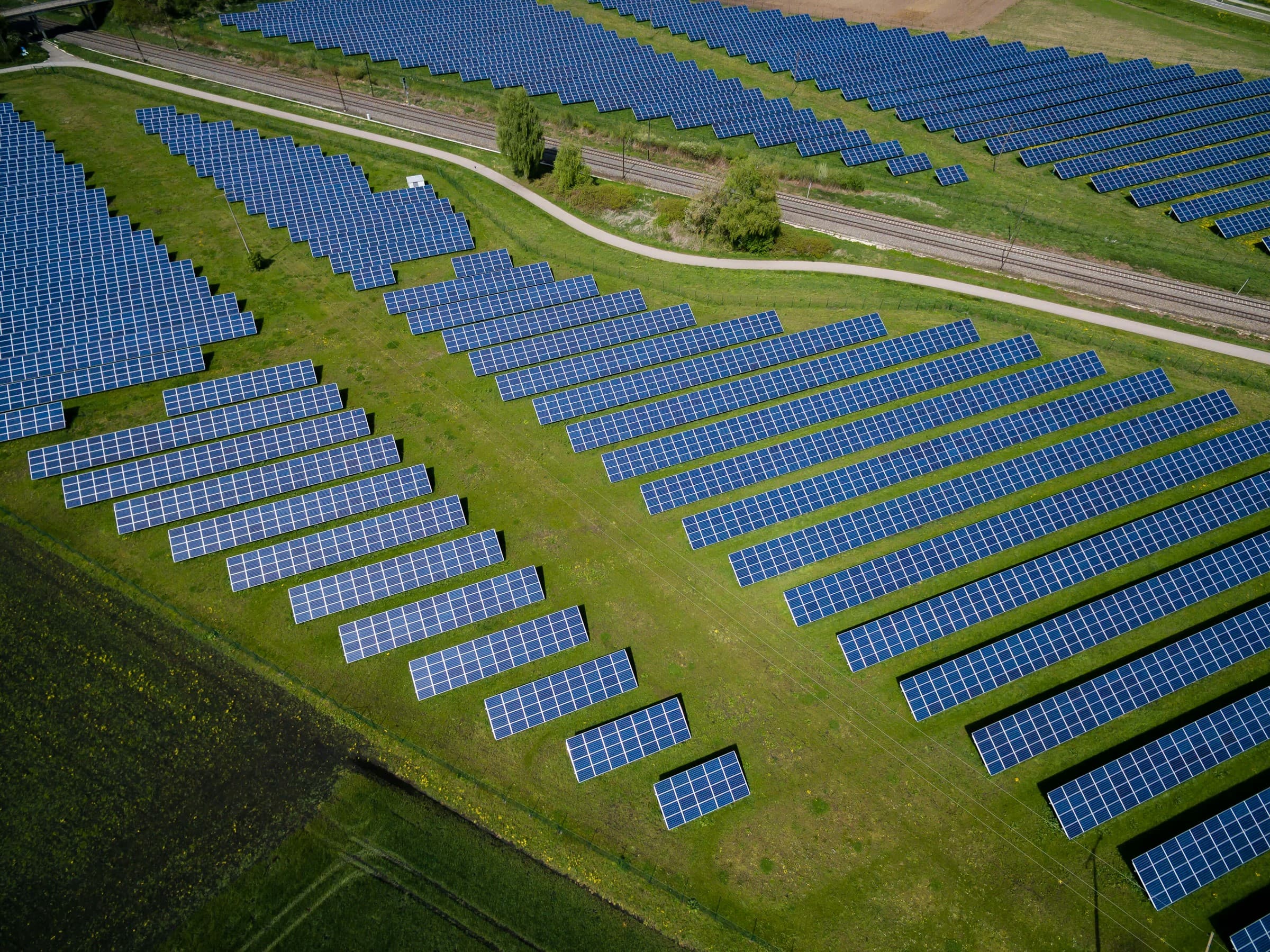 Solar association site visit at a solar panel field